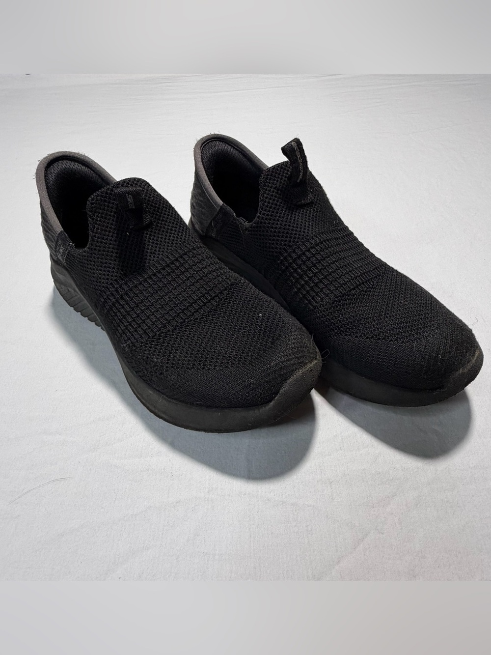 Skechers Kids Black Slip-On Knit Sneakers